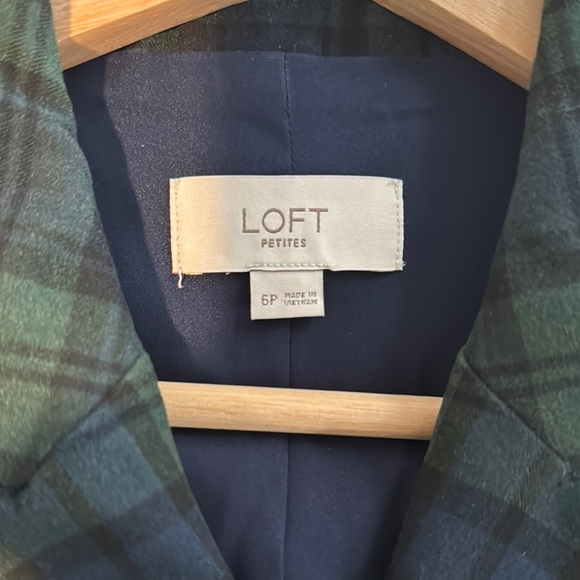 GAP Women's Plaid Double-Breasted Jacket - Green - Picture 2 of 4